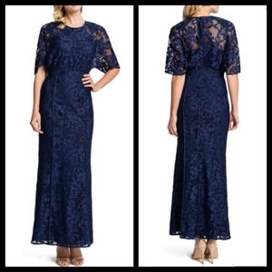 Cynthia Steffe Blue Maxi Lace Dress Lined Size 6